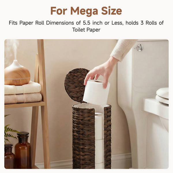Toilet Paper Holder for Bathroom Organization, Water Hyacinth, 1 Pack