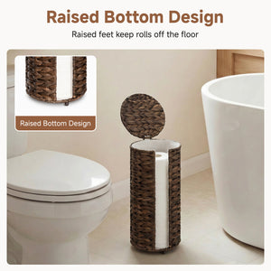Toilet Paper Holder for Bathroom Organization, Water Hyacinth, 1 Pack