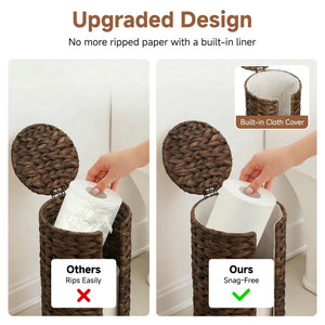 Toilet Paper Holder for Bathroom Organization, Water Hyacinth, 1 Pack