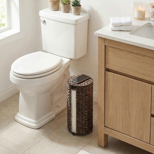 Toilet Paper Holder for Bathroom Organization, Water Hyacinth, 1 Pack