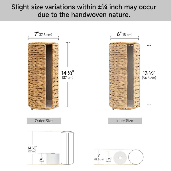 Free Standing Toilet Paper Holder, 3 Rolls of Toilet Tissue Storage