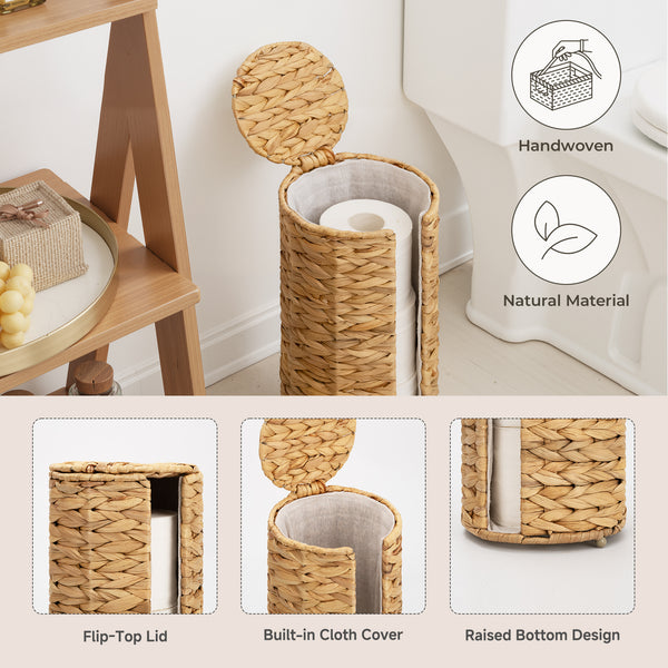 Free Standing Toilet Paper Holder, 3 Rolls of Toilet Tissue Storage