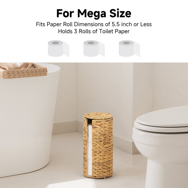 Free Standing Toilet Paper Holder, 3 Rolls of Toilet Tissue Storage