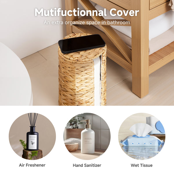 Free Standing Toilet Paper Holder, 3 Rolls of Toilet Tissue Storage