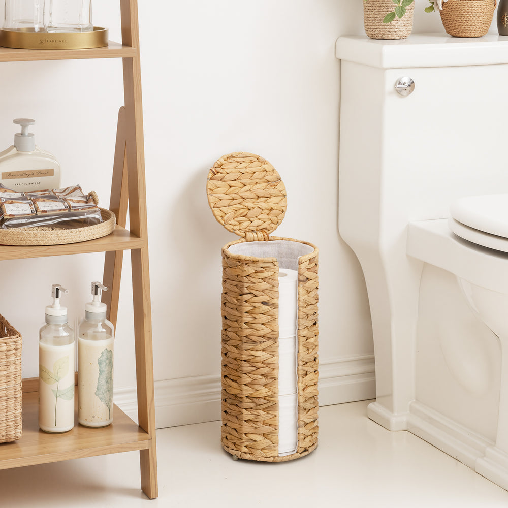 Toilet Paper Holder for Bathroom Organization, Water Hyacinth, 1 Pack