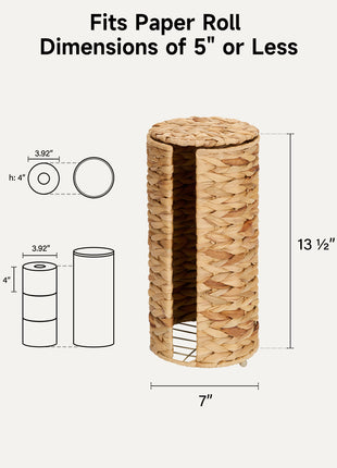 Free Standing Toilet Paper Holder, 3 Rolls of Toilet Tissue Storage