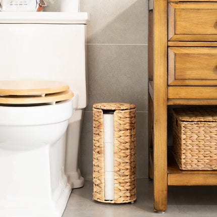 StorageWorks Free Standing Toilet Paper Holder, 3 Rolls of Toilet Tissue Storage