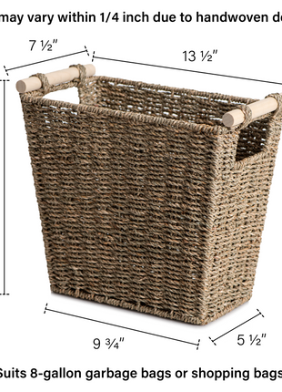 Waste Paper Baskets with Wooden Handles