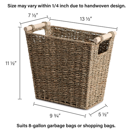 StorageWorks Waste Paper Baskets with Wooden Handles