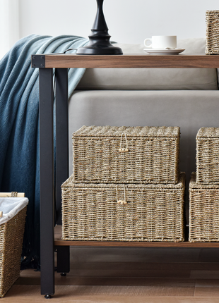 Waste Paper Baskets with Wooden Handles