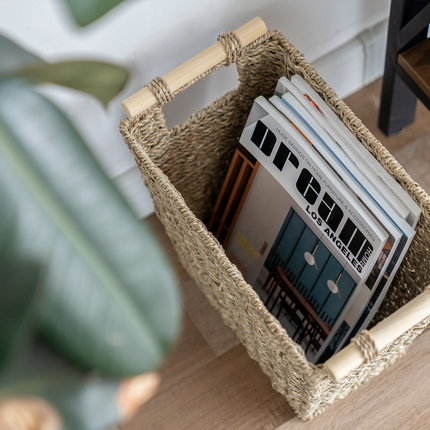 StorageWorks Waste Paper Baskets with Wooden Handles