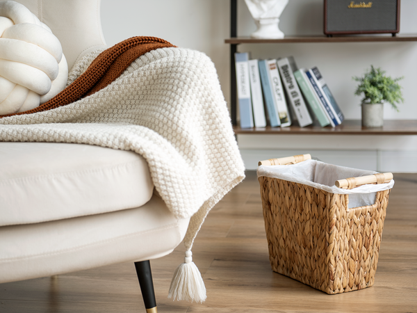 Waste Paper Baskets with Wooden Handles