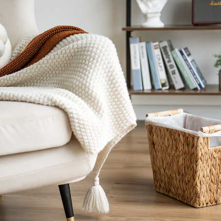 StorageWorks Waste Paper Baskets with Wooden Handles
