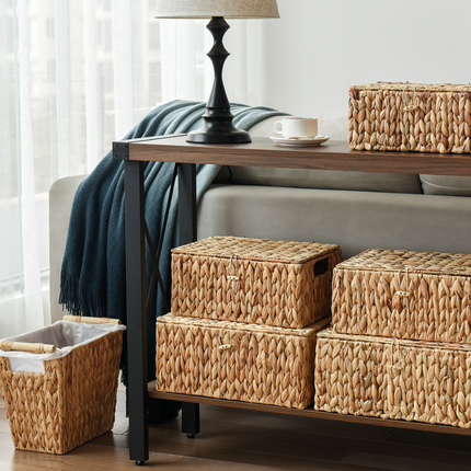 StorageWorks Waste Paper Baskets with Wooden Handles