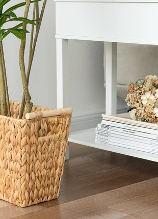 Waste Paper Baskets with Wooden Handles