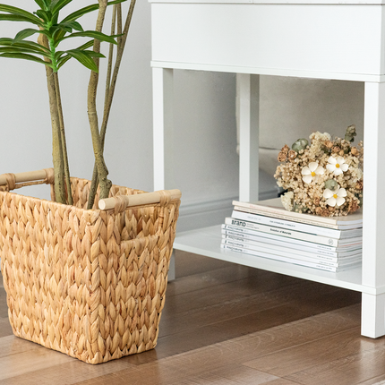 StorageWorks Waste Paper Baskets with Wooden Handles