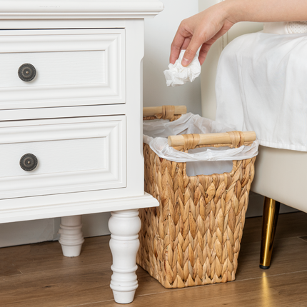 StorageWorks Waste Paper Baskets with Wooden Handles