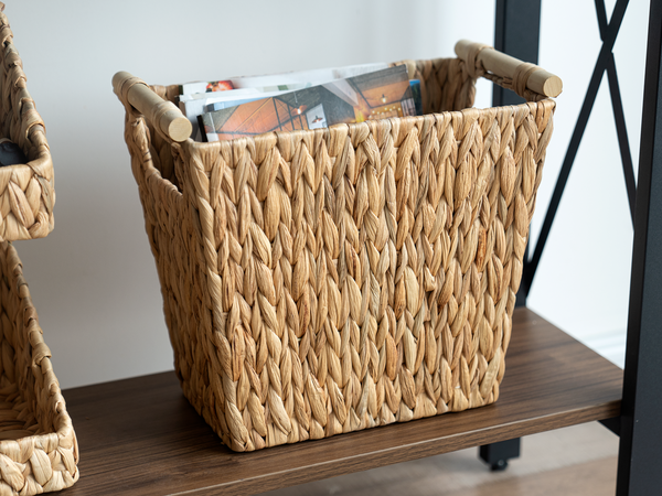 Waste Paper Baskets with Wooden Handles