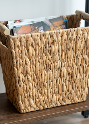 Waste Paper Baskets with Wooden Handles