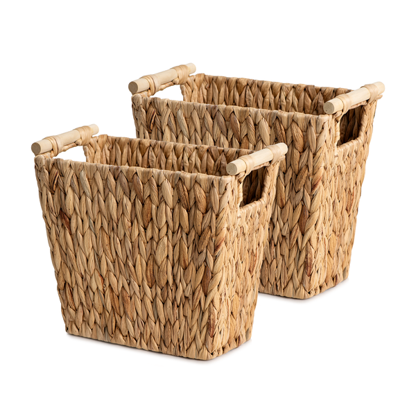 Waste Paper Baskets with Wooden Handles