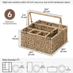 Handwoven Seagrass Silverware Organizer, 1 Pack