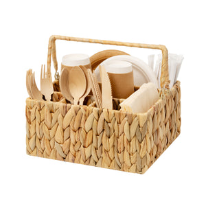 Handwoven Water Hyacinth Silverware Organizer, 1 Pack