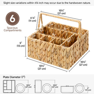 Handwoven Water Hyacinth Silverware Organizer, 1 Pack