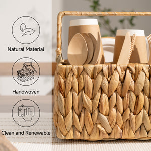 Handwoven Water Hyacinth Silverware Organizer, 1 Pack