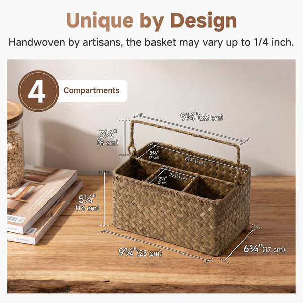 Wicker Silverware Caddy for Party, Seagrass Utensil Caddy (Copy)