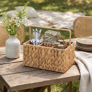 Handwoven Water Hyacinth Silverware Organizer, 1 Pack