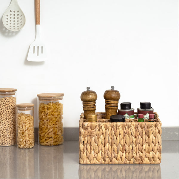 Handwoven Water Hyacinth Silverware Organizer, 1 Pack