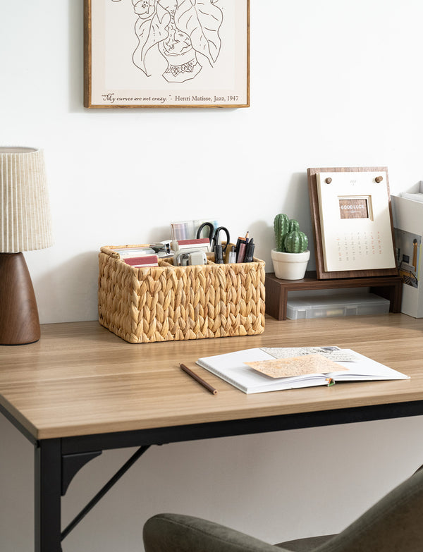 Handwoven Water Hyacinth Silverware Organizer, 1 Pack