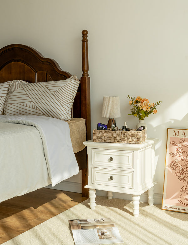 Small Seagrass Baskets for Organizing with 4 Sections, 2 Pack