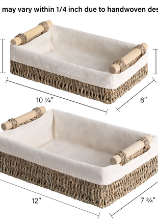 Small Wicker Baskets for Organizing with Natural Fiber Liner