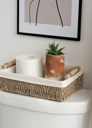 Small Wicker Baskets for Organizing with Natural Fiber Liner