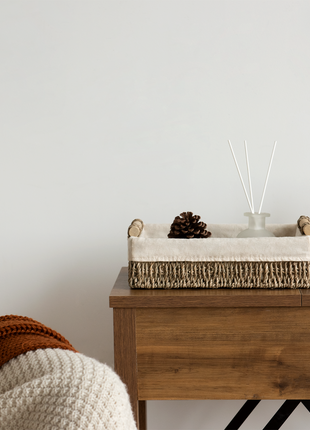 Small Wicker Baskets for Organizing with Natural Fiber Liner