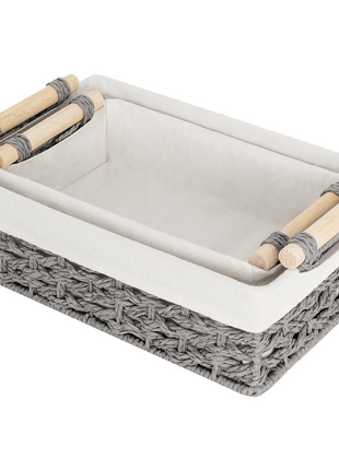 Small Wicker Baskets for Organizing with Natural Fiber Liner