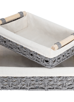 Small Wicker Baskets for Organizing with Natural Fiber Liner
