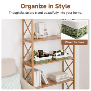 Small Baskets for Organizing with Wooden Handles and Liner, 2 Pack