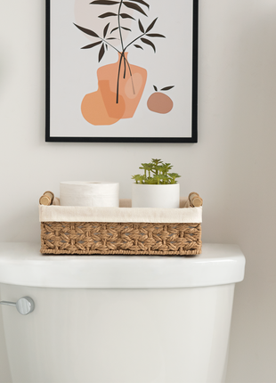 Small Wicker Baskets for Organizing with Natural Fiber Liner