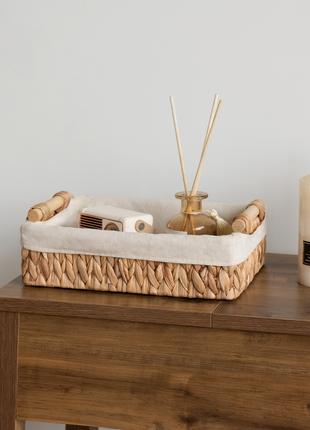 Small Wicker Baskets for Organizing with Natural Fiber Liner
