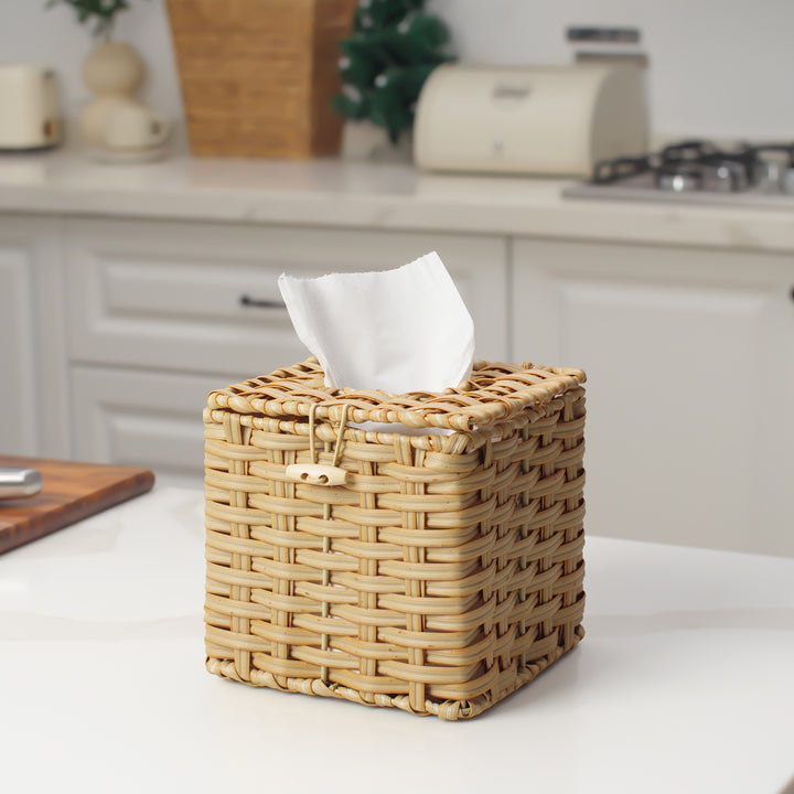 Square Wicker Tissue Box Cover