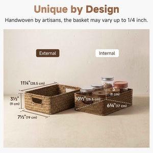 Wicker Baskets with Lid for Organizing, Brown (Copy)