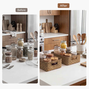 Wicker Baskets with Lid for Organizing, Brown (Copy)