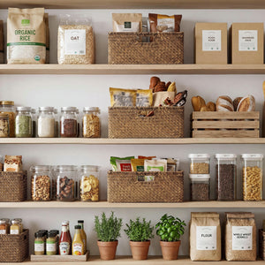 Rectangular Flat Seagrass Basket with Built-In Handles