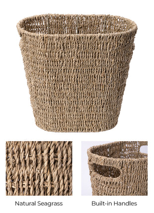 Wicker Garbage Can for Bedroom, Bathroom