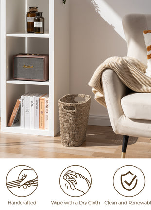 Wicker Garbage Can for Bedroom, Bathroom