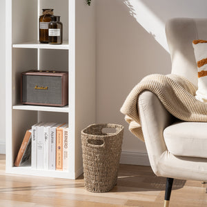 Handwoven Seagrass Trash Can with Built-in Handles
