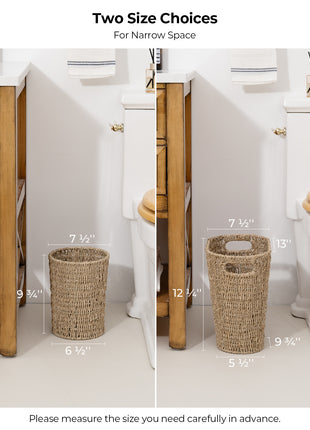 Wicker Garbage Can for Bedroom, Bathroom