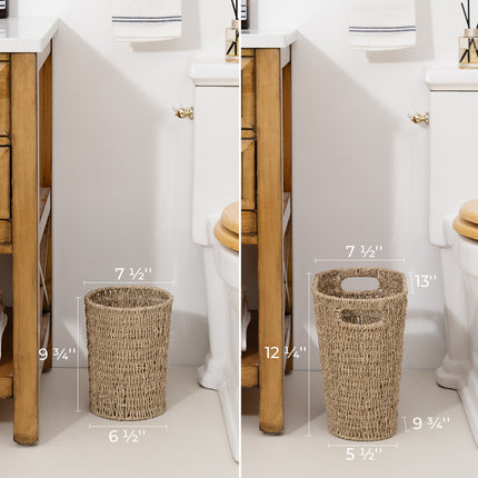 StorageWorks Wicker Garbage Can for Bedroom, Bathroom